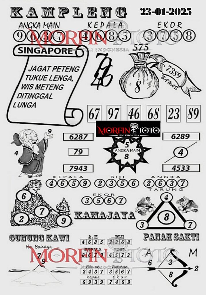 Syair Kampleng Singapore Pools hari ini Kamis, 23 Januari 2025