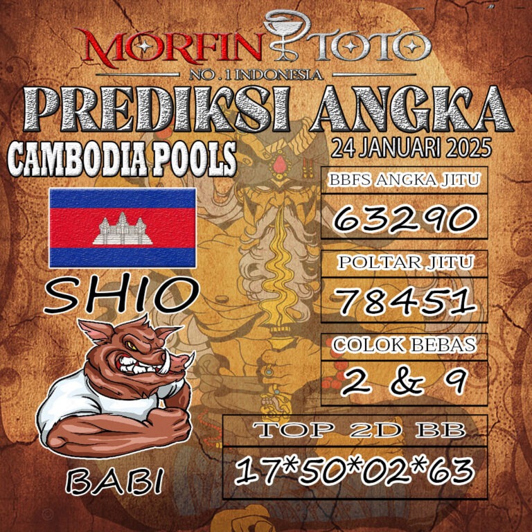 Prediksi Cambodia Hari Ini Jumat, 24 Januari 2025