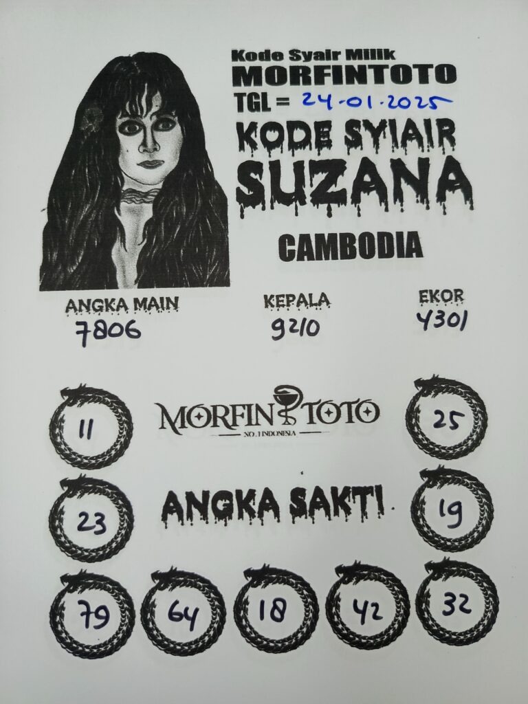 Syair Suzana Cambodia Hari Ini Jumat, 24 Januari 2025