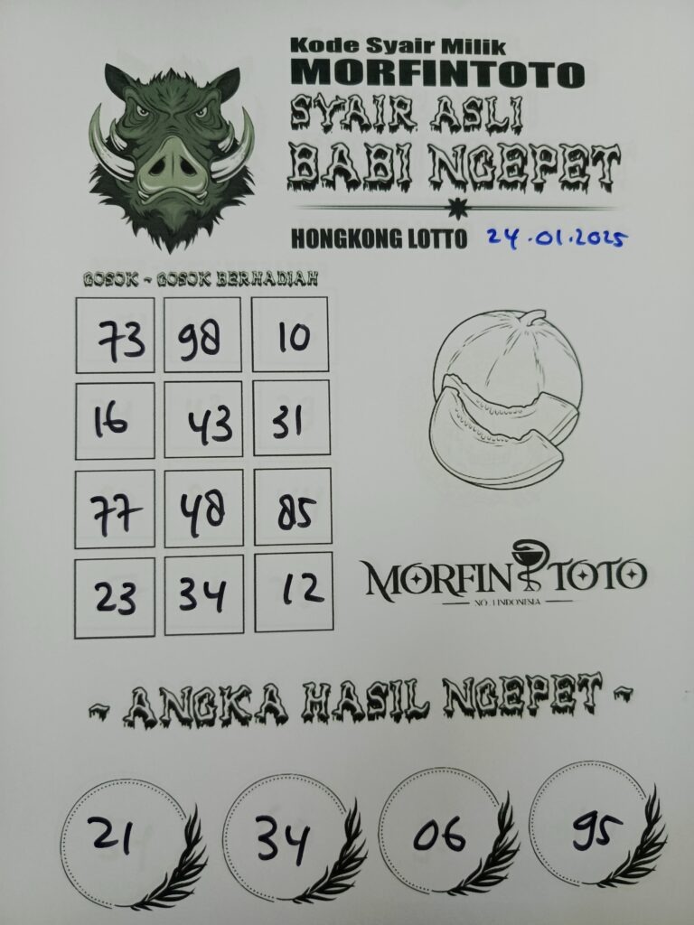 Syair Babi Ngepet Hongkong Lotto hari ini Jumat, 24 Januari 2025