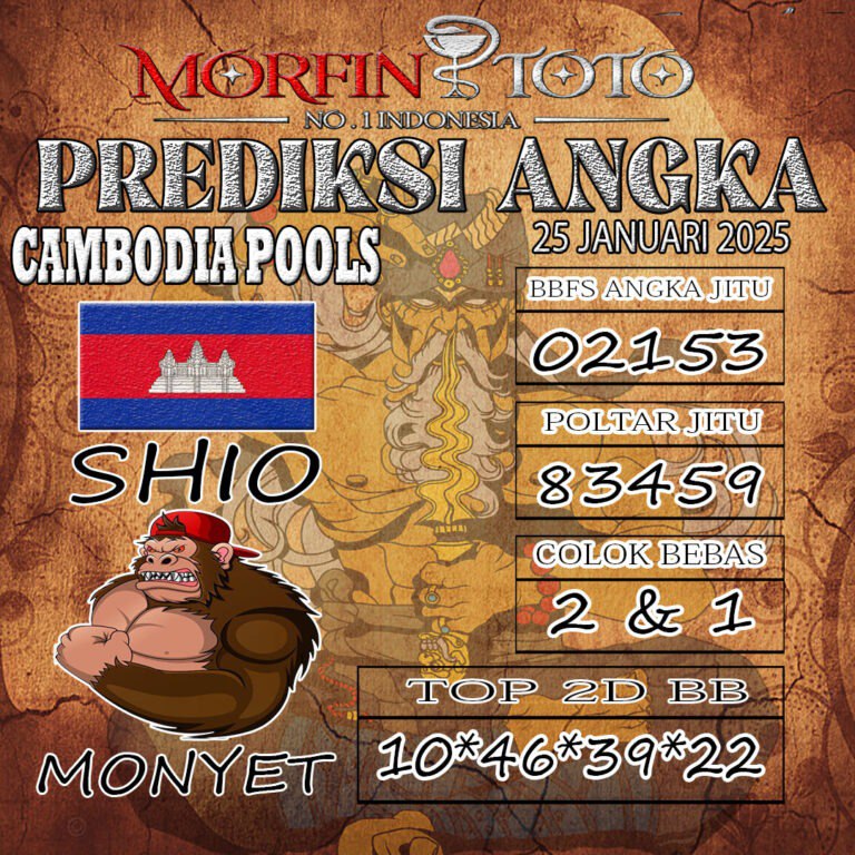 Prediksi Cambodia Hari Ini Sabtu, 25 Januari 2025