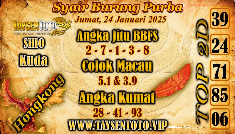 Syair Burung Purba HK Hari Jumat, 24 Januari 2025