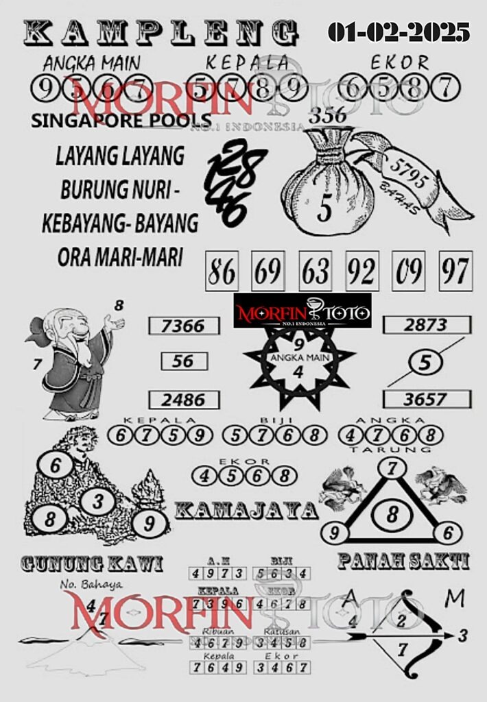 Syair Kampleng Singapore Pools hari ini Sabtu, 01 Februari 2025