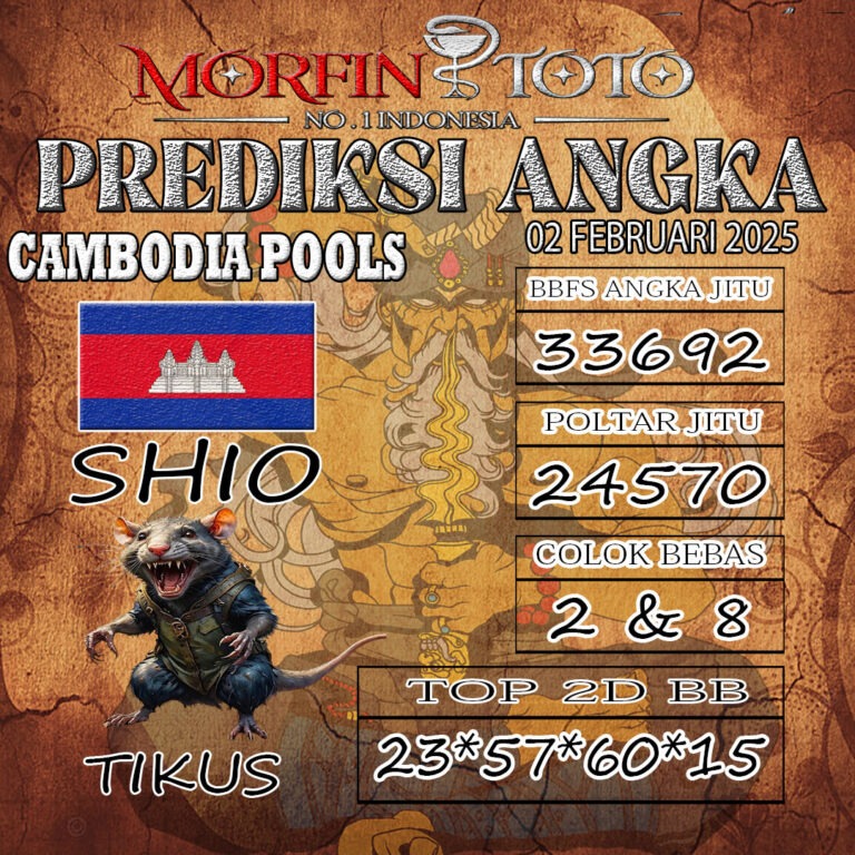 Prediksi Cambodia Hari Ini Minggu, 02 Februari 2025