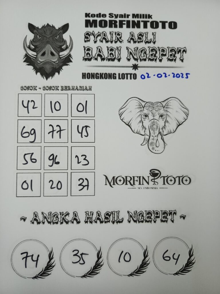 Syair Babi Ngepet Hongkong Lotto hari ini Minggu, 02 Februari 2025