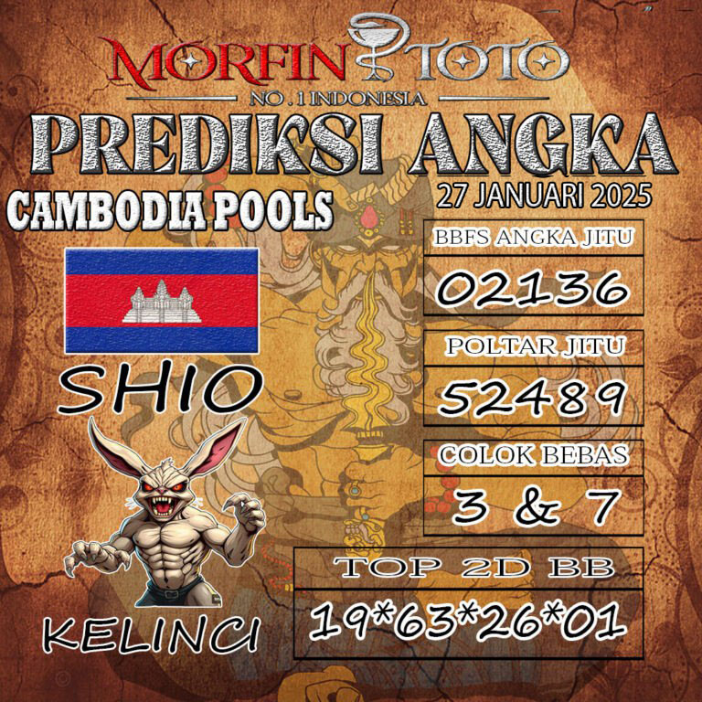 Syair Prediksi Cambodia Hari Ini Kamis, 27 Februari 2025