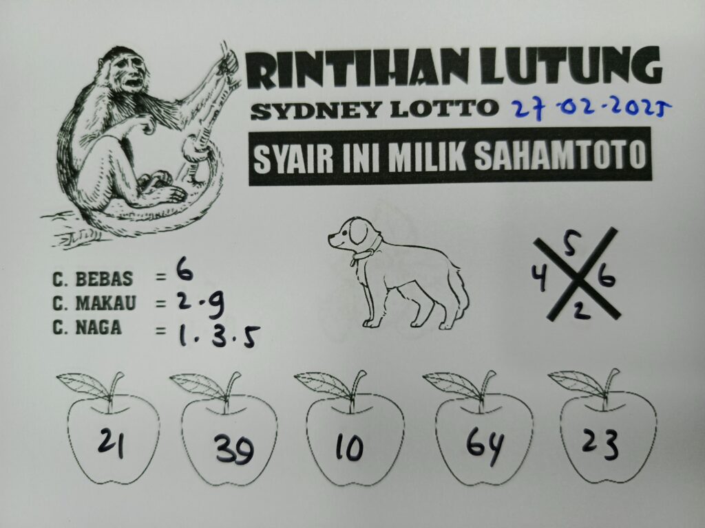 Syair Rintihan Lutung Sydney Lotto Kamis 27 Februari 2025