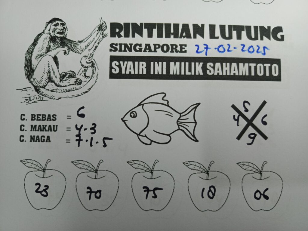 Syair Rintihan Lutung Singapore Pools Kamis 27 Februari 2025