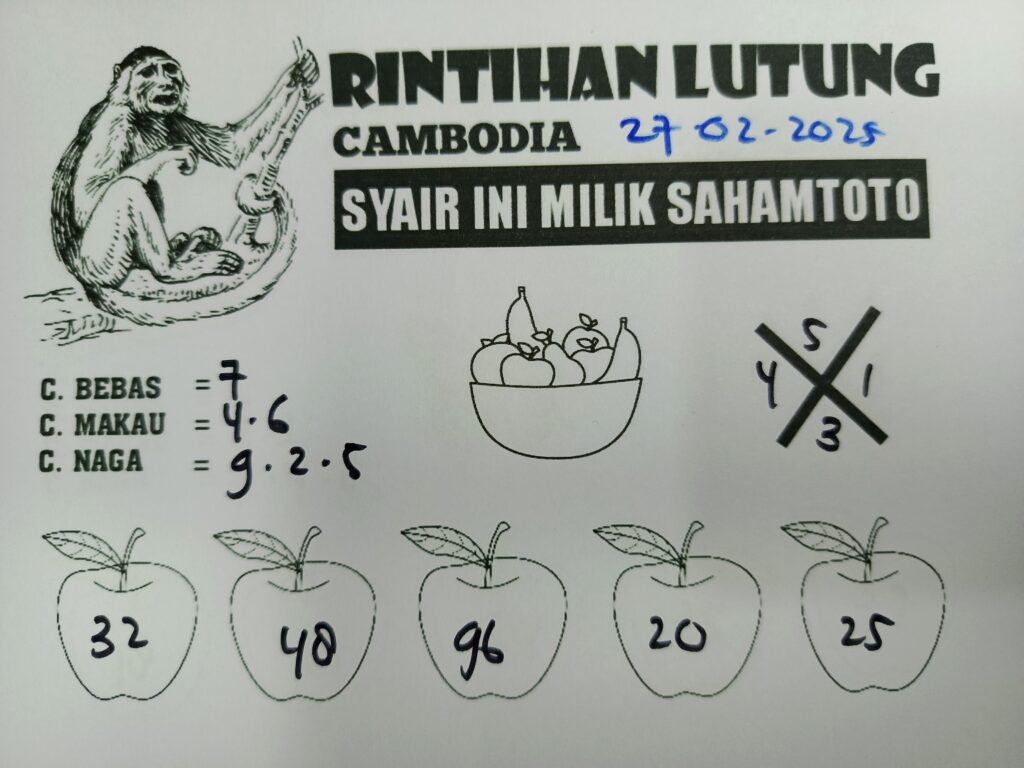 Syair Rintihan Lutung Cambodia Pools Kamis 27 Februari 2025