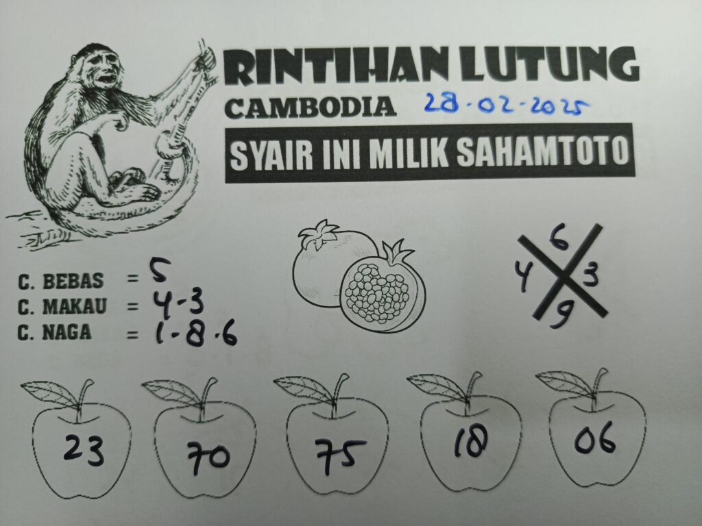 Syair Rintihan Lutung Cambodia Pools Jumat 28 Februari 2025