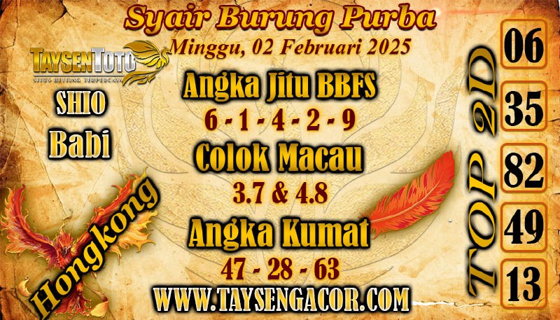 Syair Burung Purba HK Hari Minggu, 02 Februari 2025