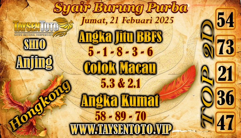 Syair Burung Purba HK Hari Jumat, 21 Februari 2025