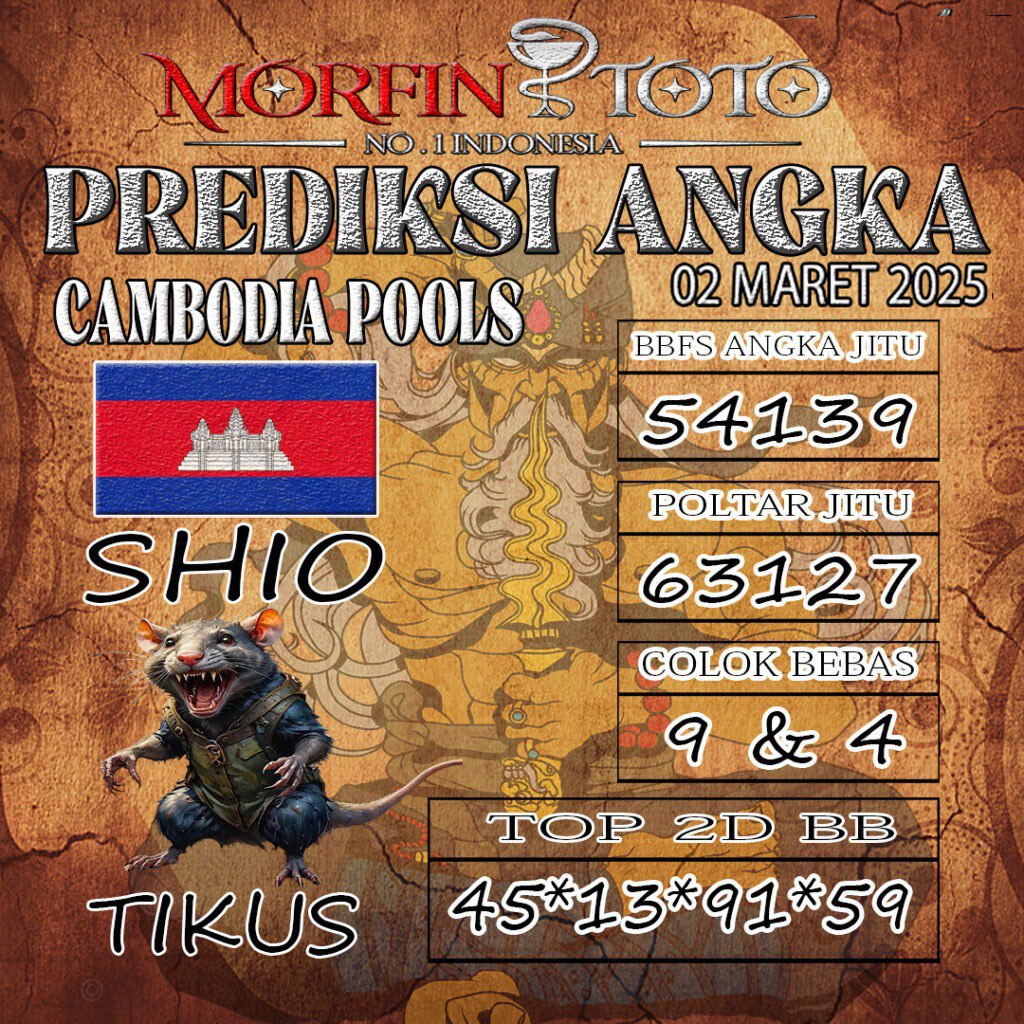 Syair Prediksi Cambodia Hari Ini Minggu, 02 Maret 2025