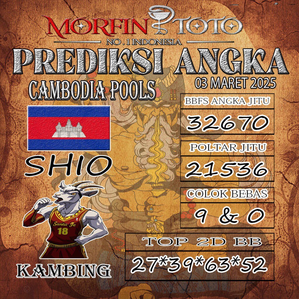 Syair Prediksi Cambodia Hari Ini Senin, 03 Maret 2025