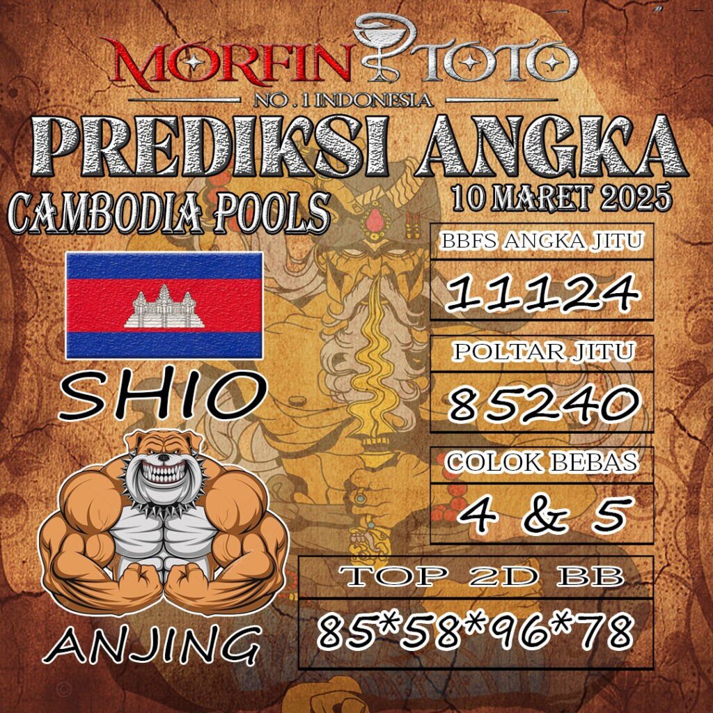 Syair Prediksi Cambodia Hari Ini Senin, 10 Maret 2025