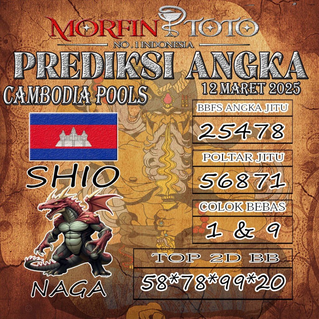 Syair Prediksi Cambodia Hari Ini Rabu, 12 Maret 2025