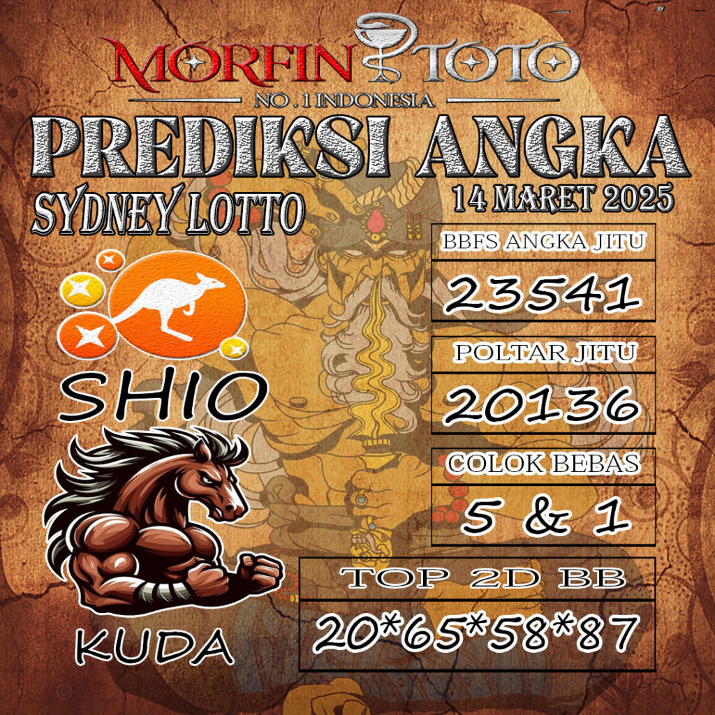 Syair Prediksi Angka Sydney Hari ini Jumat, 14 Maret 2025