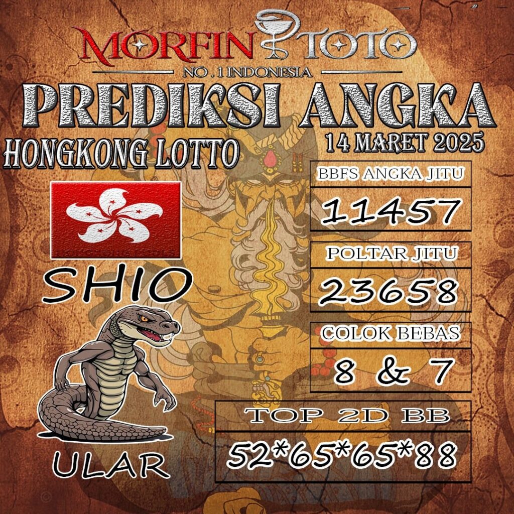 Syair Prediksi Angka Hongkong lotto hari ini Jumat, 14 Maret 2025