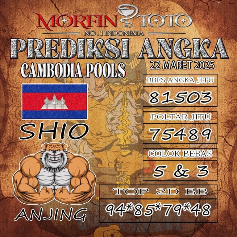 Syair Prediksi Cambodia Hari Ini Sabtu, 22 Maret 2025