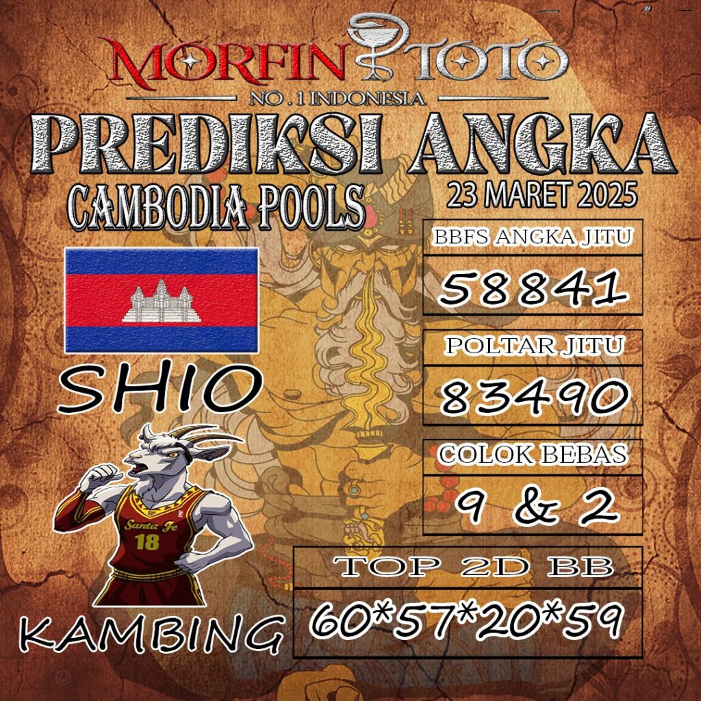Syair Prediksi Cambodia Hari Ini Minggu, 23 Maret 2025