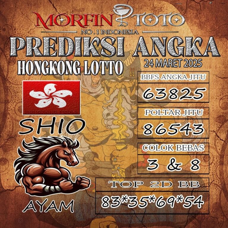 Syair Prediksi Angka Hongkong lotto hari ini Minggu, 23 Maret 2025