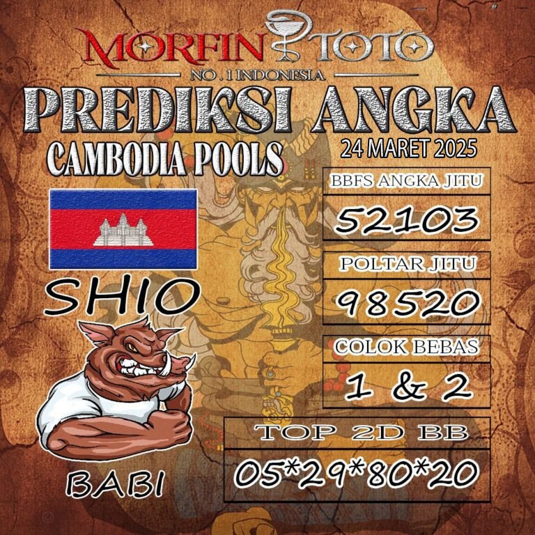 Syair Prediksi Cambodia Hari Ini Senin, 24 Maret 2025