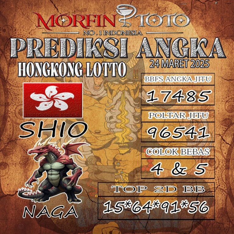 Syair Prediksi Angka Hongkong lotto hari ini Senin, 24 Maret 2025