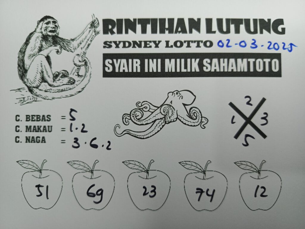 Syair Rintihan Lutung SYDNEY Lotto Minggu 02 Maret 2025