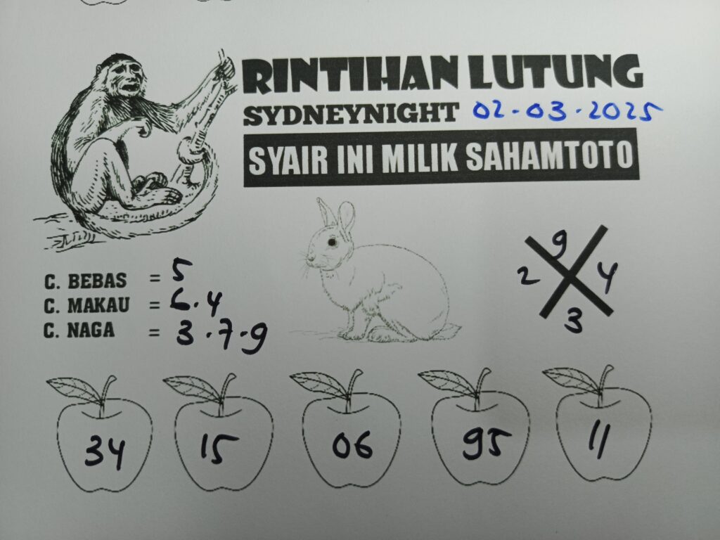 Syair Rintihan Lutung SYDNEY Night Minggu 02  Maret 2025