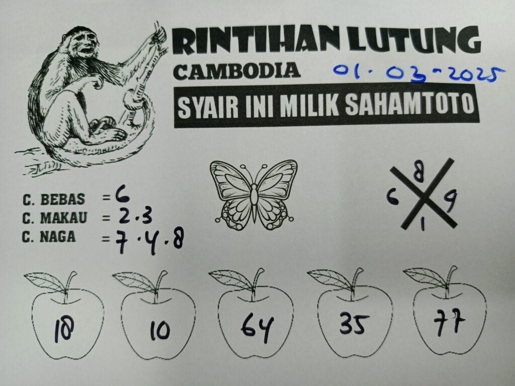 Syair Rintihan Lutung Cambodia Pools Sabtu 01 Maret 2025