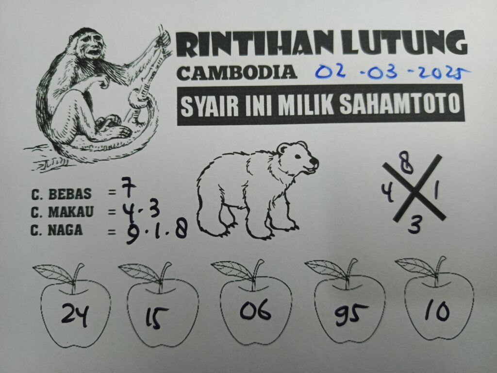 Syair Rintihan Lutung Cambodia Pools Minggu 02  Maret 2025