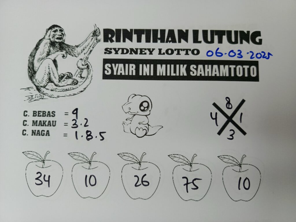 Syair Rintihan Lutung Sydney lotto  kAMIS 06 Maret 2025