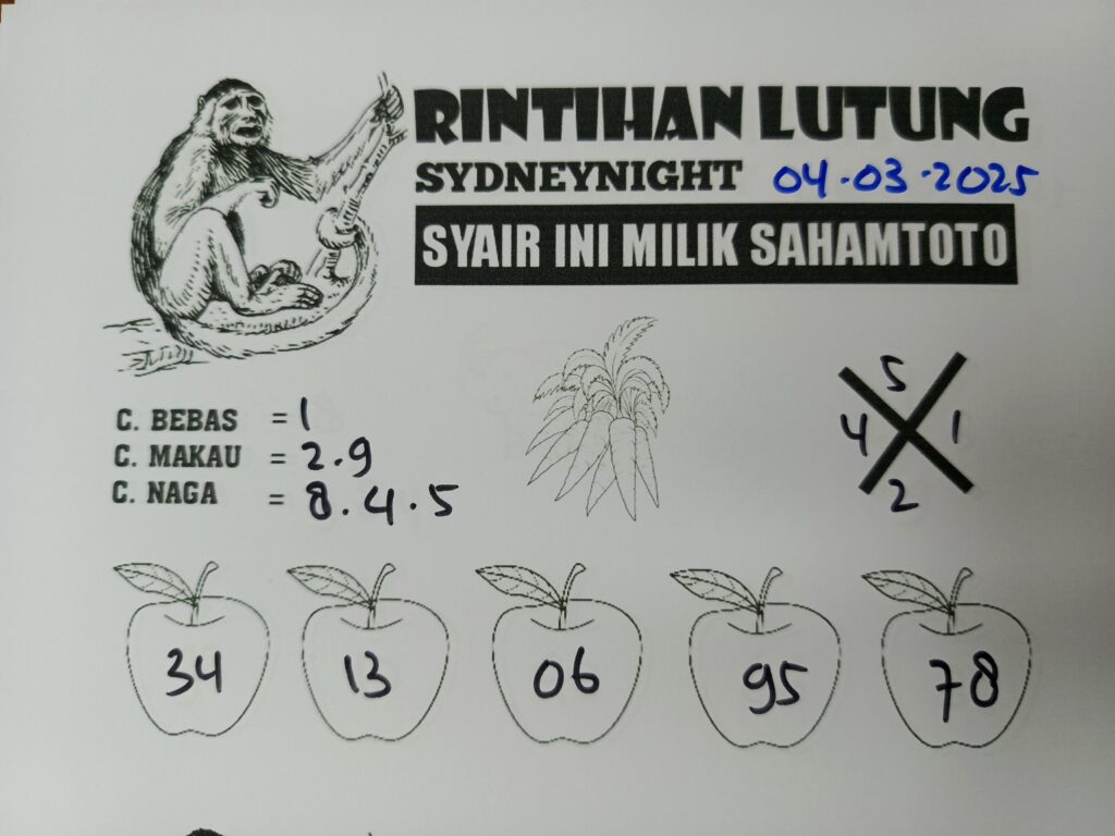 Syair Rintihan Lutung SYDNEY Night Selasa 04  Maret 2025