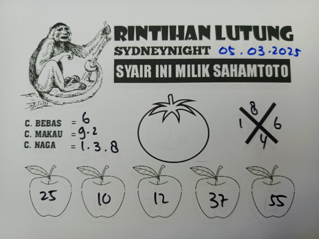 Syair Rintihan Lutung SYDNEY Night Rabu 05  Maret 2025