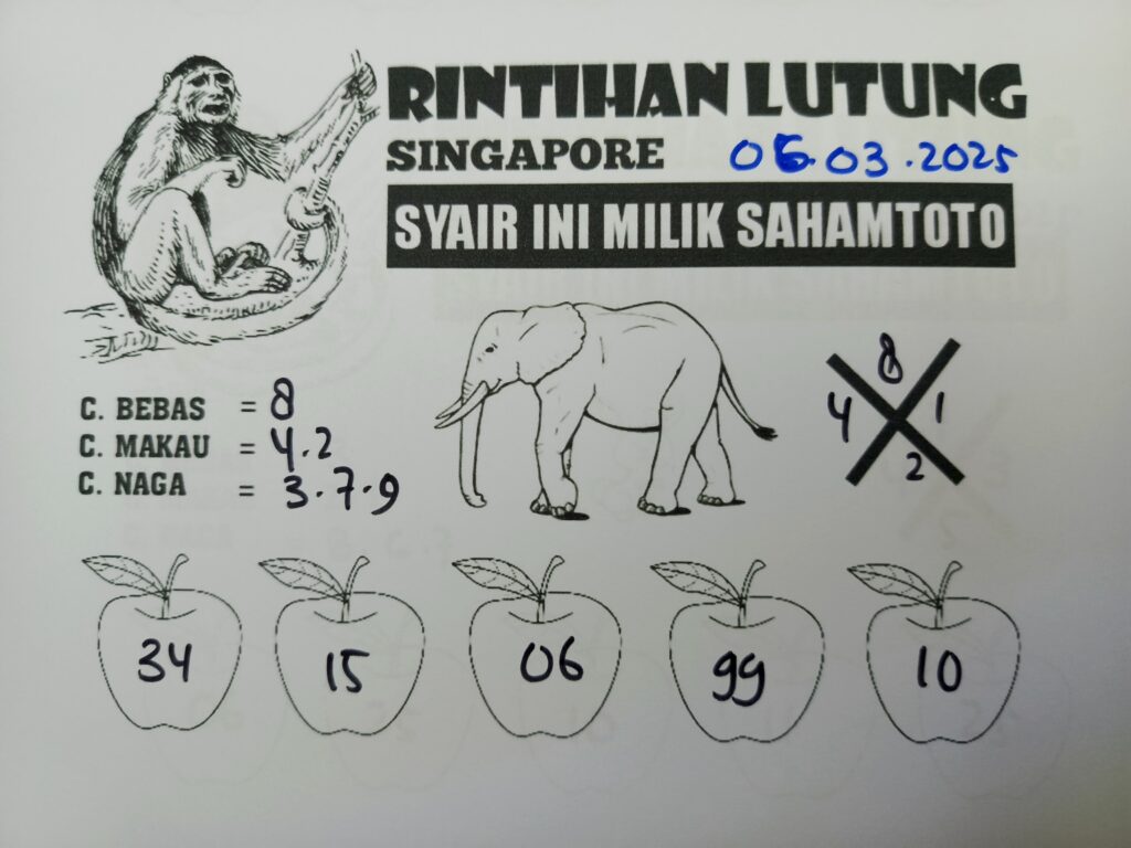 Syair Rintihan Lutung singapore Pools  kAMIS 06 Maret 2025