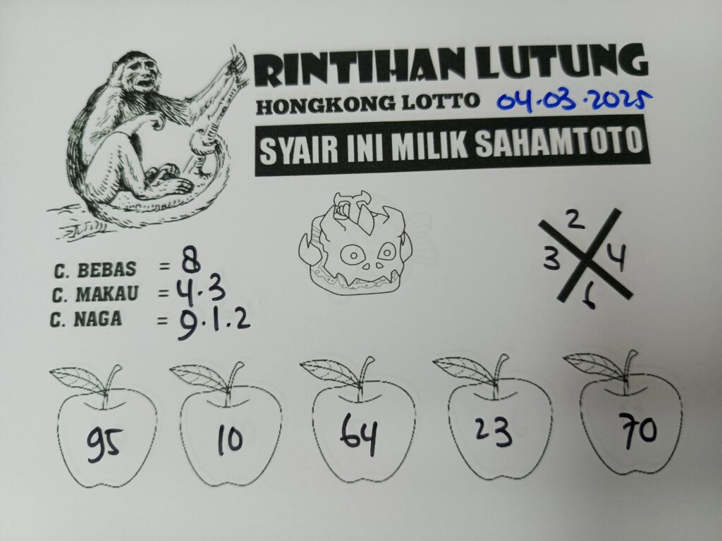 Syair Rintihan Lutung Hongkong Lotto Selasa 04  Maret 2025