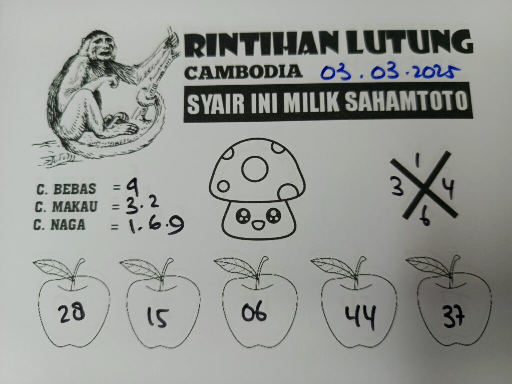 Syair Rintihan Lutung Cambodia Pools Senin 03 Maret 2025