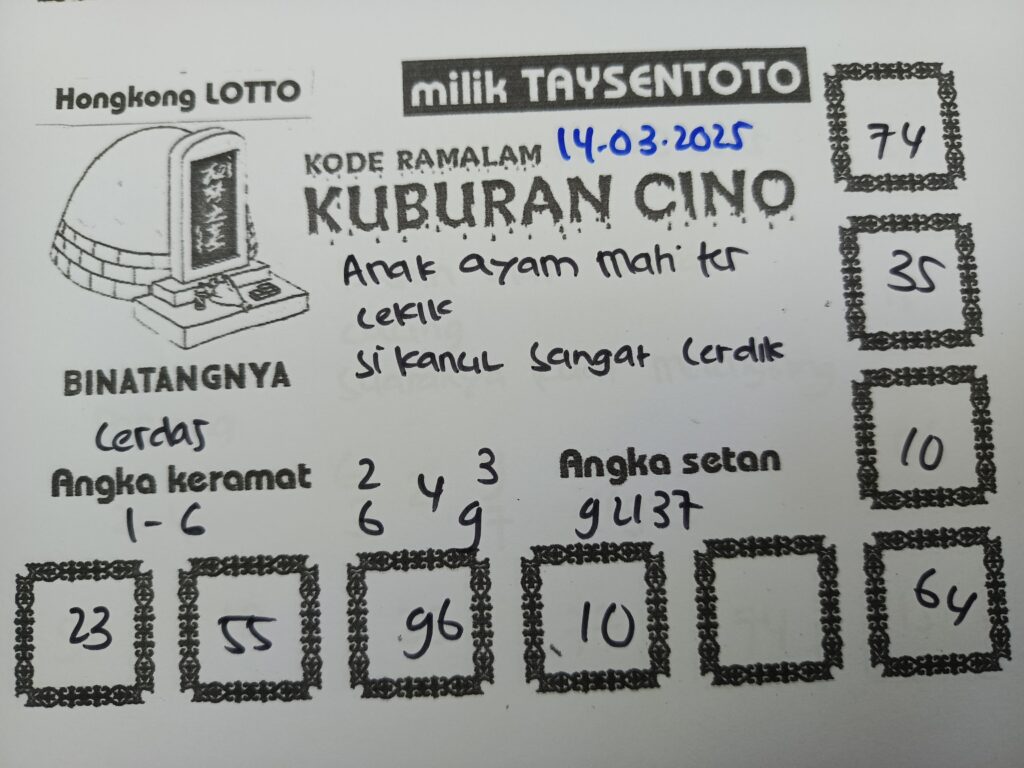 Syair Kuburan Cino HK Hari Jumat, 14 Maret 2025