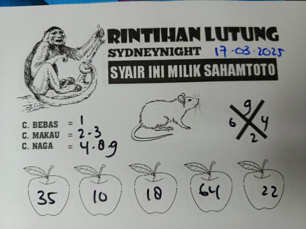 Syair Rintihan Lutung Sydney Night Senin 17 Maret 2025