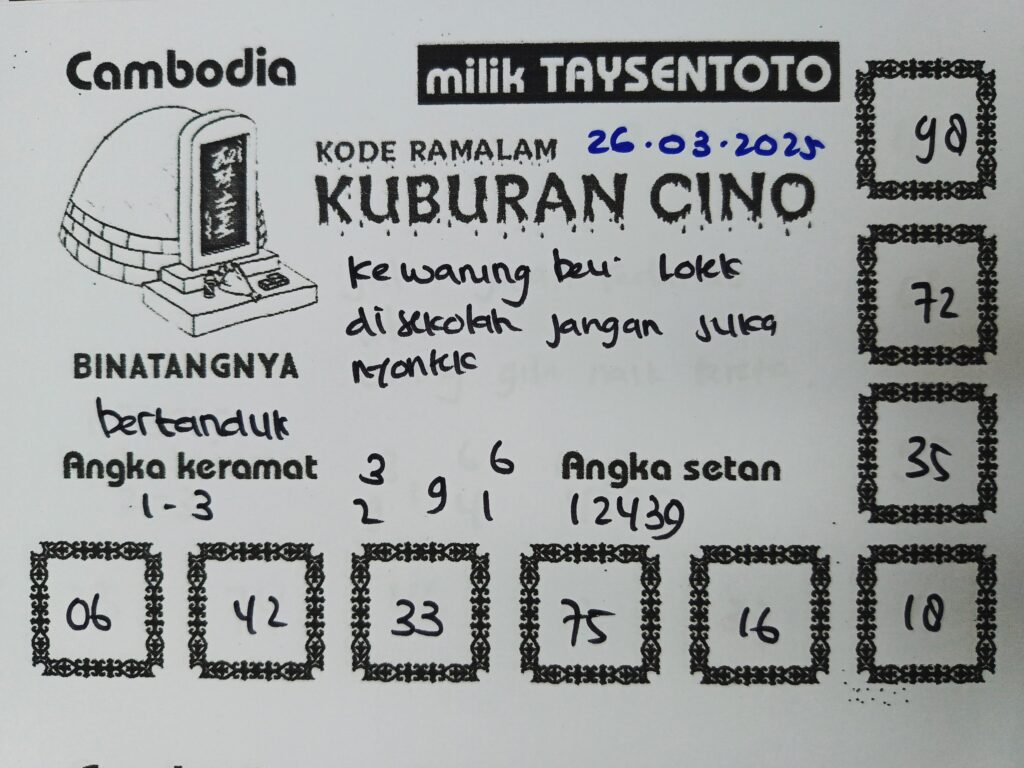 Syair Tari Pendet Cambodia Hari Ini Rabu, 26 Maret 2025