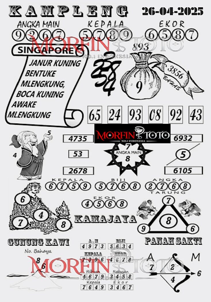 SYAIR TOGEL KAMPLENG SINGAPORE 26  APRIL 2025