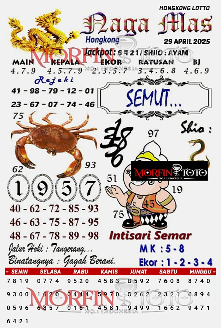 SYAIR TOGEL NAGA MAS  HONGKONG LOTTO 29 APRIL 2025