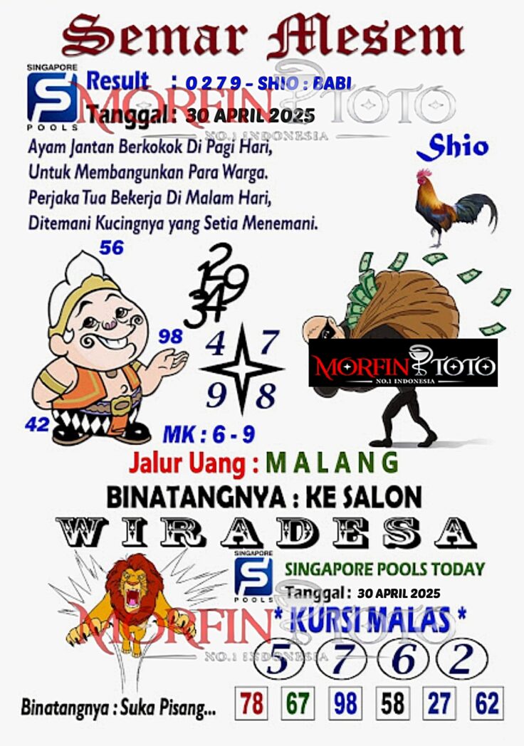 SYAIR TOGEL SEMAR MESEM  SINGAPORE 30 APRIL 2025