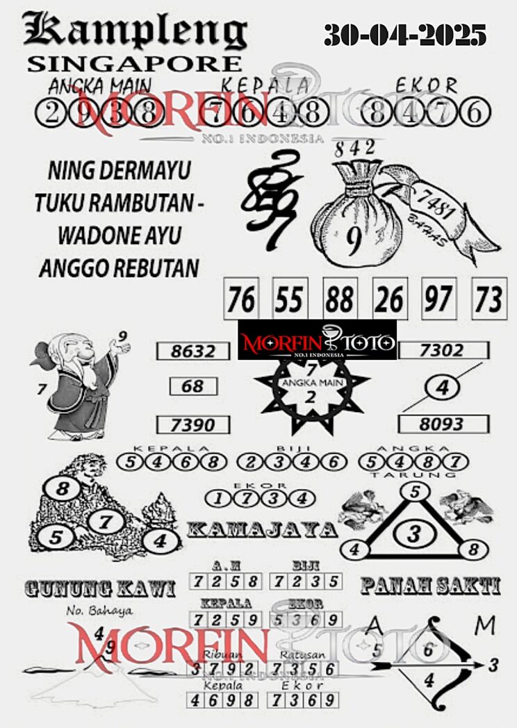 SYAIR TOGEL KAMPLENG SINGAPORE 30 APRIL 2025