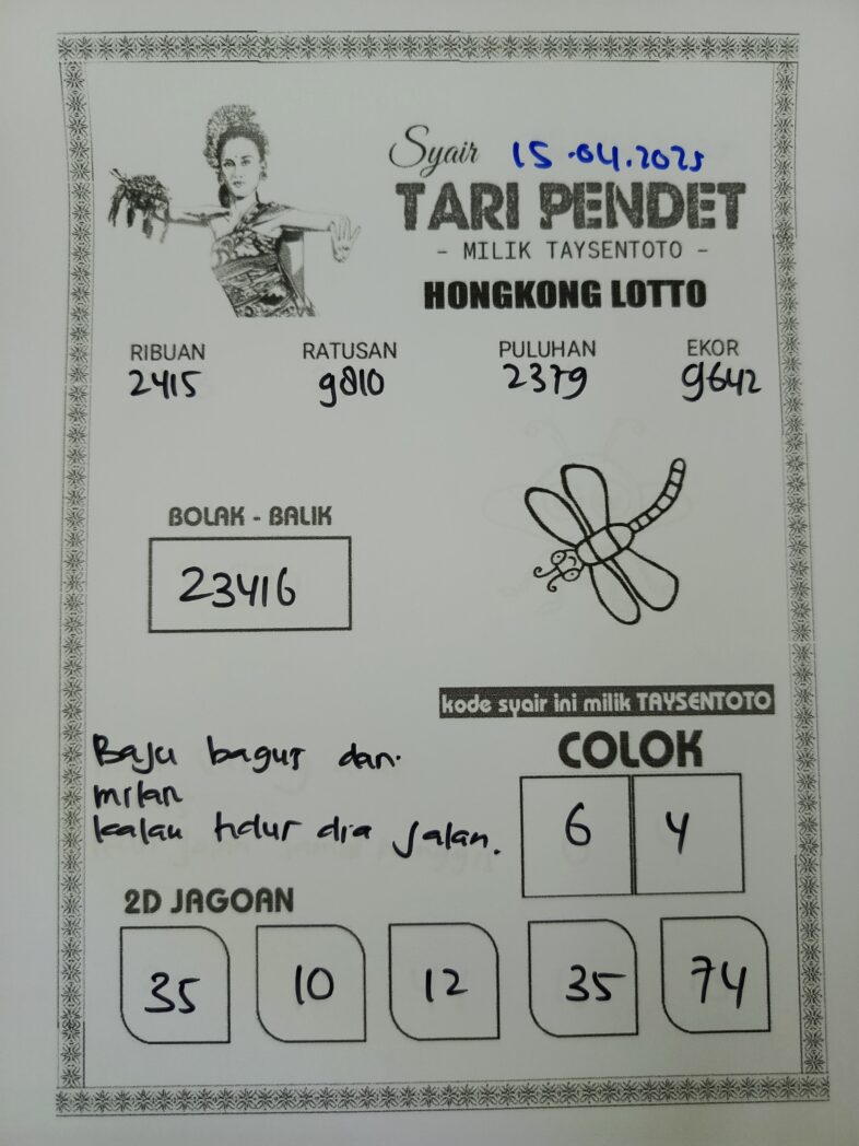 Syair Tari Pendet HK Hari Selasa, 15 April 2025