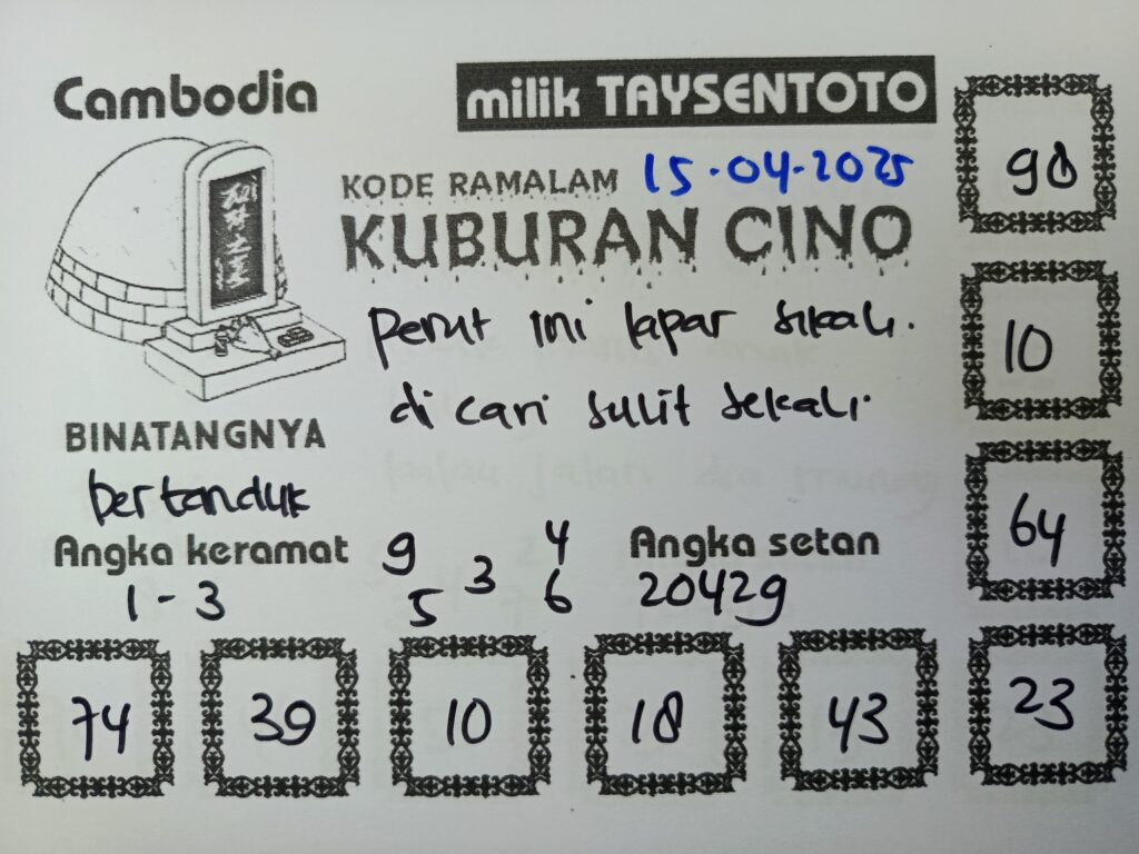 Syair Tari Pendet Cambodia Hari Ini Selasa,15 April 2025