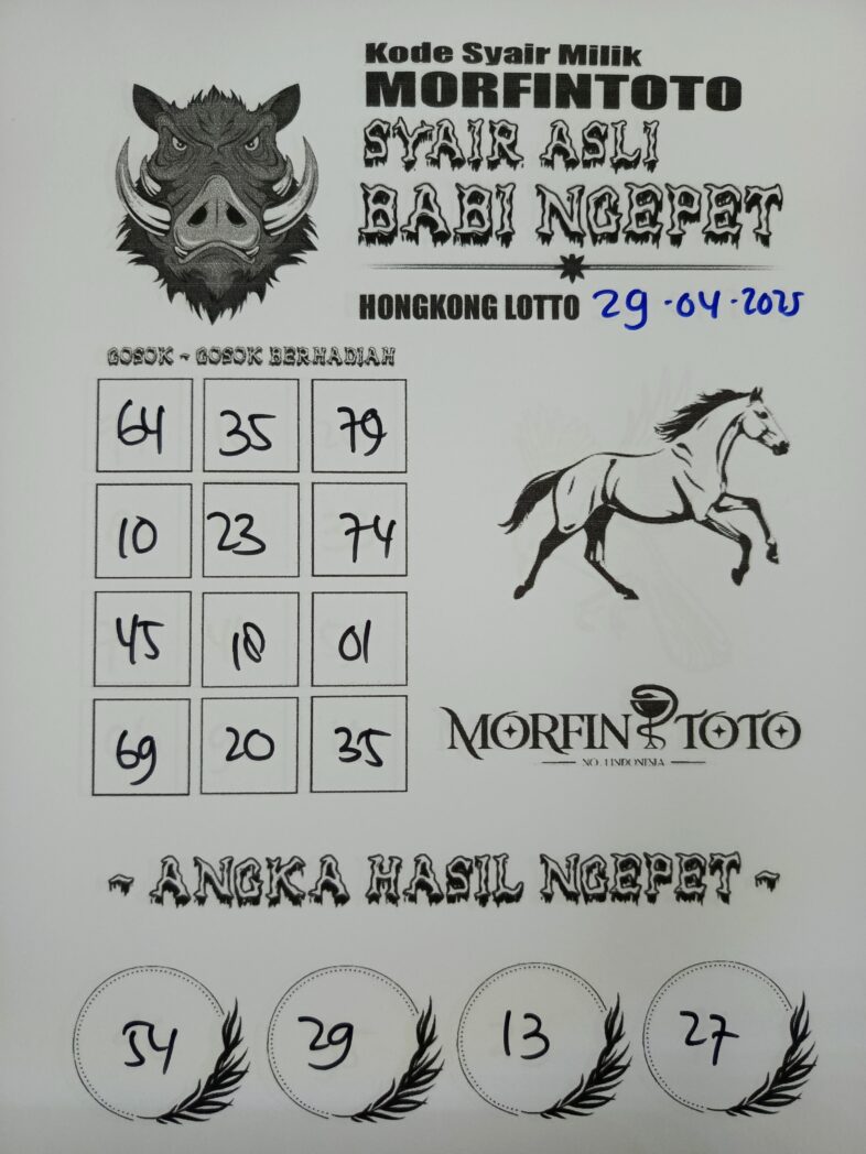 SYAIR TOGEL BABI NGEPET HONGKONG LOTTO 29 APRIL 2025