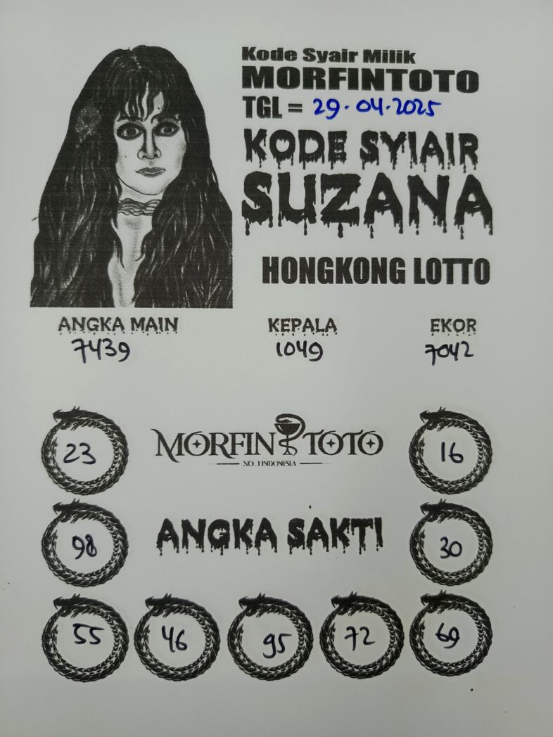 SYAIR TOGEL SUZANA  HONGKONG LOTTO 29 APRIL 2025