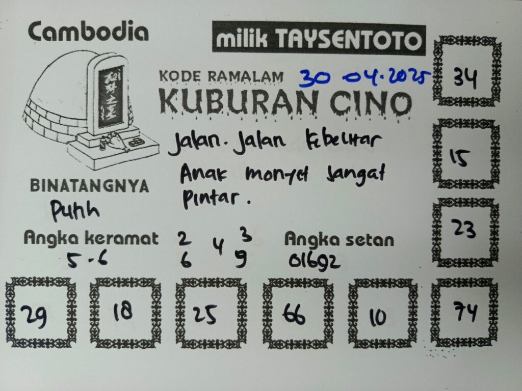 Syair Tari Pendet Cambodia Hari Ini Rabu, 30 April 2025