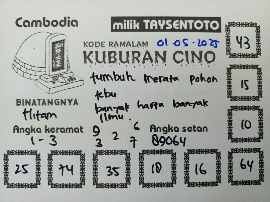 Syair Tari Pendet Cambodia Hari Ini Kamis, 01 Mei 2025